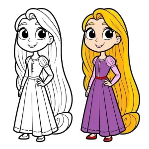 Rapunzel Boyama Etkinliği Sayfası - Ücretsiz Yazdırılabilir Prenses Boyama